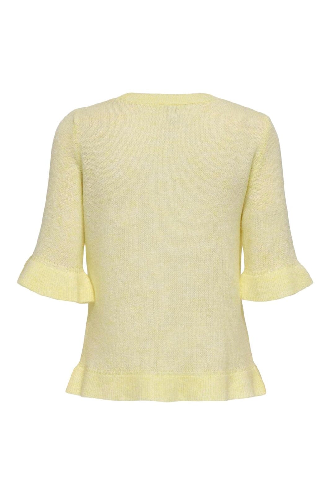 Only - Onlella Ss Frill O-Neck Knt - 4992505 Sunlight Melange