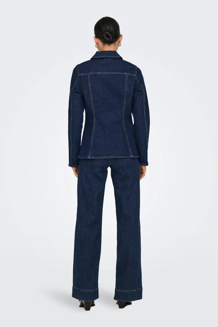 Only - Onlelle L/S Fitted Jkt Gua - 4827007 Dark Blue Denim Rinse