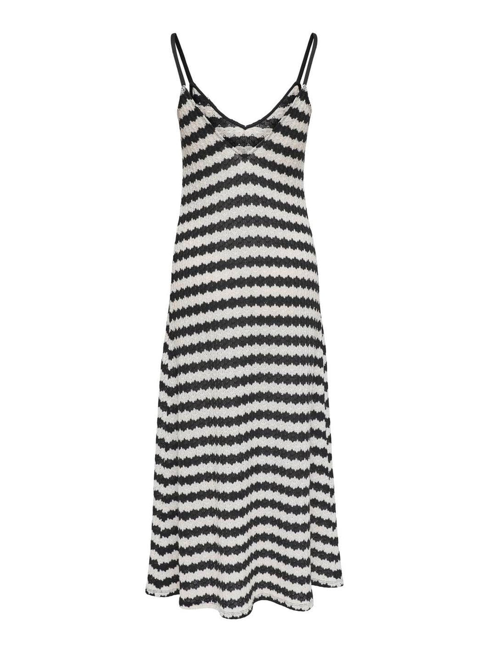 Only - Onlevara Life S/L Stripe Dress - 4855529 Black Cloud Dancer