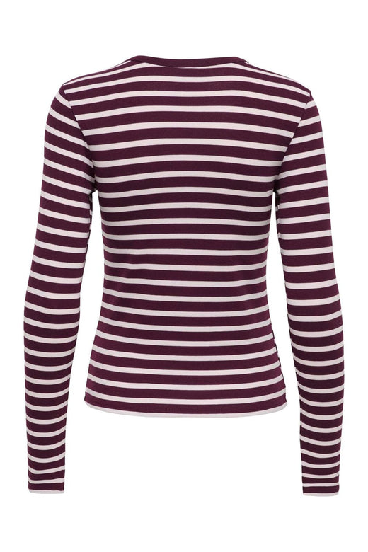 Only - Onlevie L/S O-Neck Stripe Top - 5148696 Winetasting Lavender Blue (Fido)