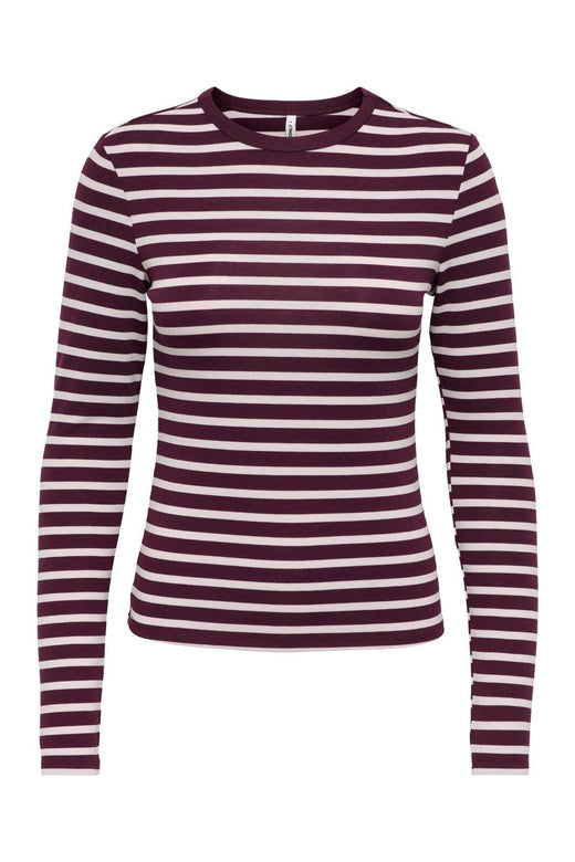 Only - Onlevie L/S O-Neck Stripe Top - 5148696 Winetasting Lavender Blue (Fido)