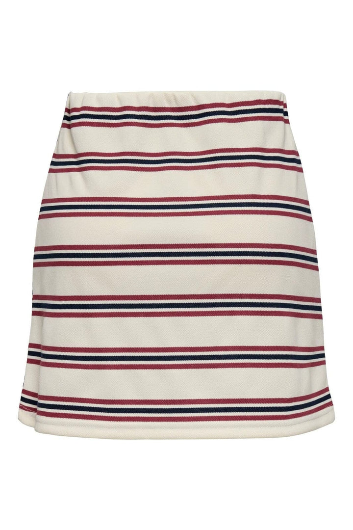 Only - Onlevie Mini Skirt - 4793086 Antique White Navy Blazer+Ruby Wine