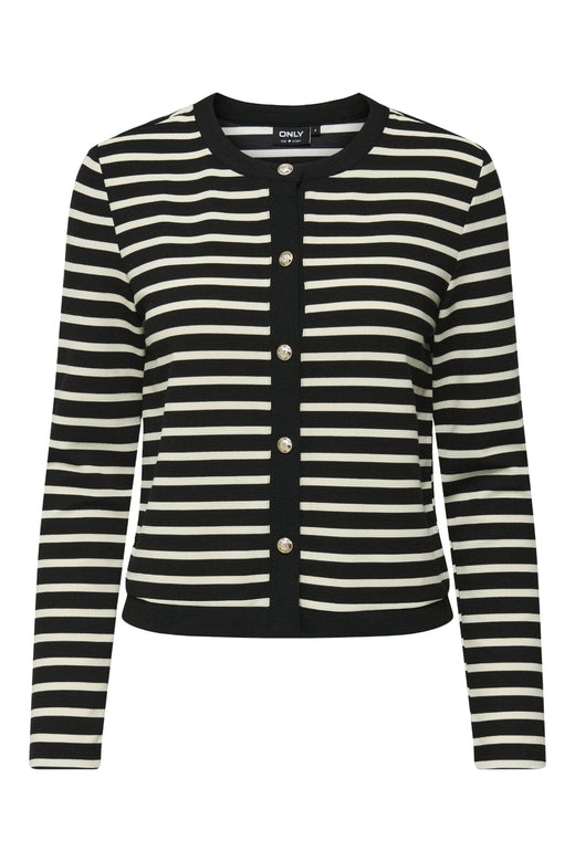 Only - Onlfabiola L/S Cardigan Ub Cc Swt - 4909811 Black Cloud Dancer