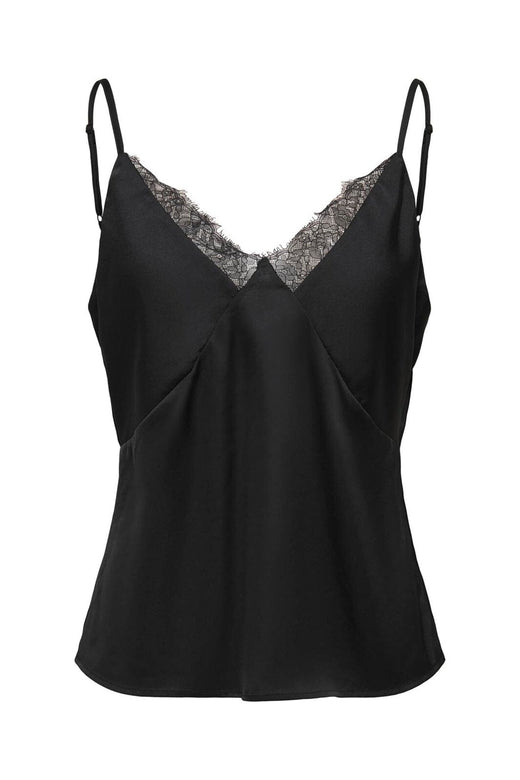 Only - Onlfaraya Strap Lace Satin Top - 5080594 Black