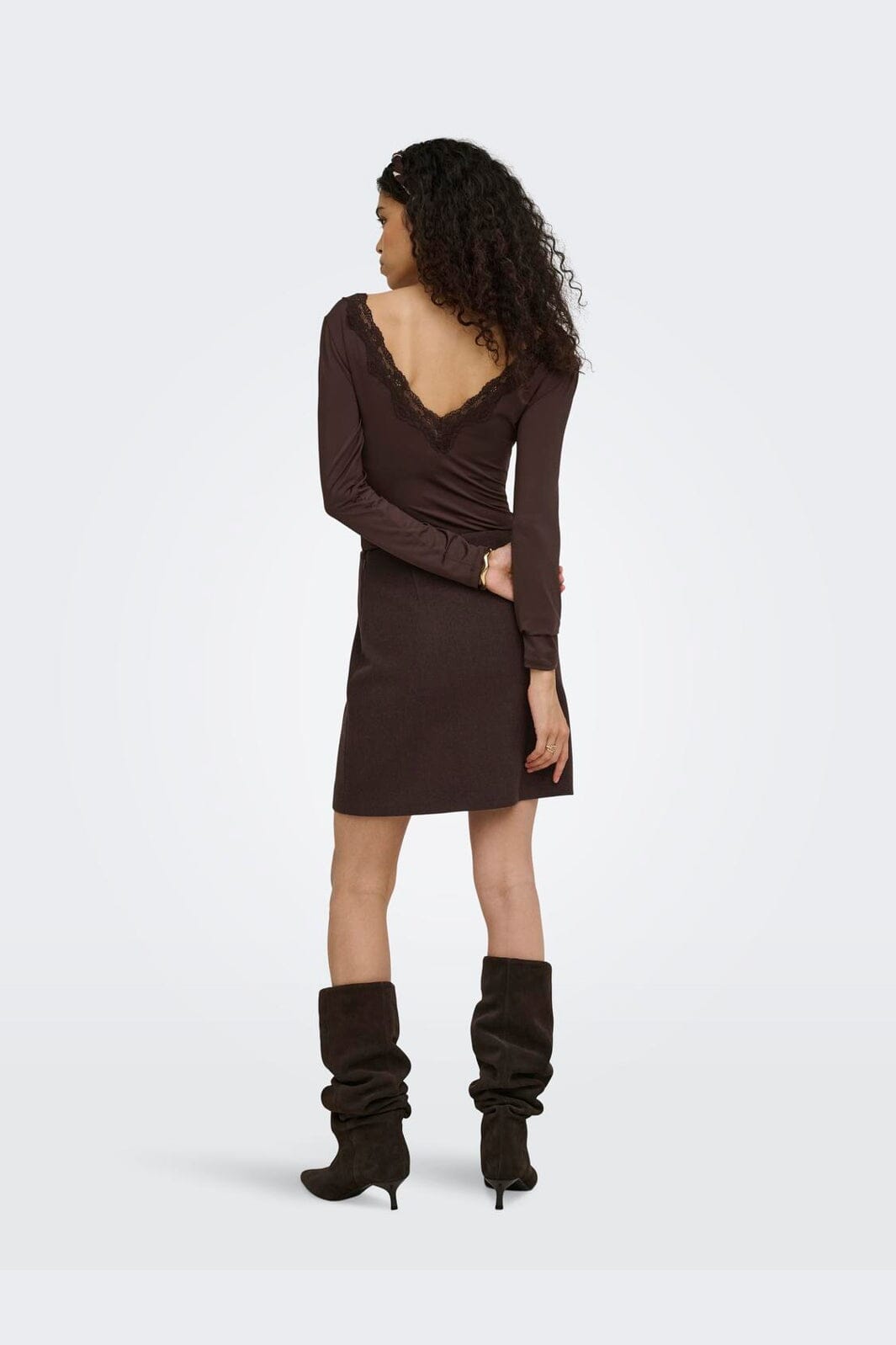 Only - Onlfern L/S V-Neck Bodystocking - 5116984 Coffee Bean