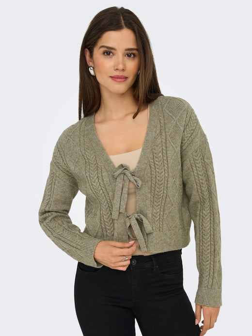 Only - Onlfia Ls String Cardigan Knt Nca - 4805691 Cub W. Melange