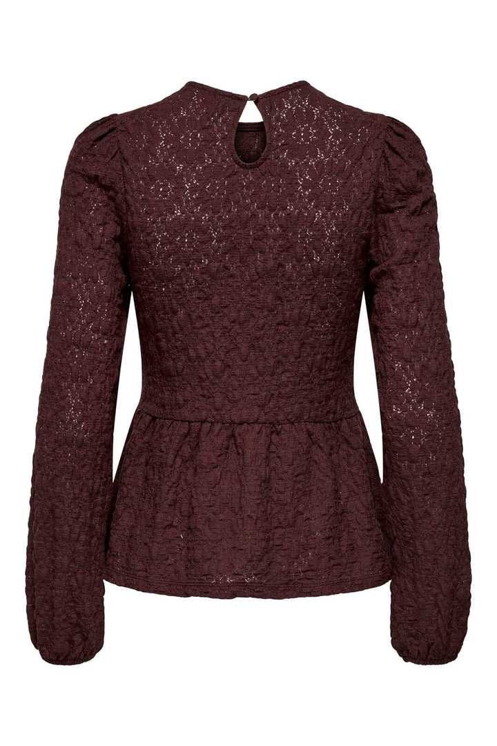 Only - Onlgiavanna L/S Peplum Top - 4915823 Decadent Chocolate