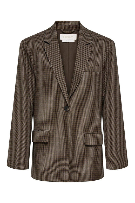 Only - Onlgilla L/S Slit Check Blazer Tlr - 5183851 Walnut Naval Academy