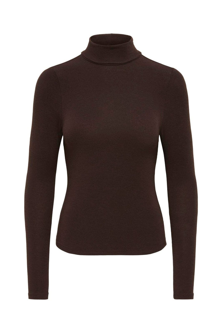Only - Onlglamour L/S Roll-Neck Top - 5094620 Black Coffee