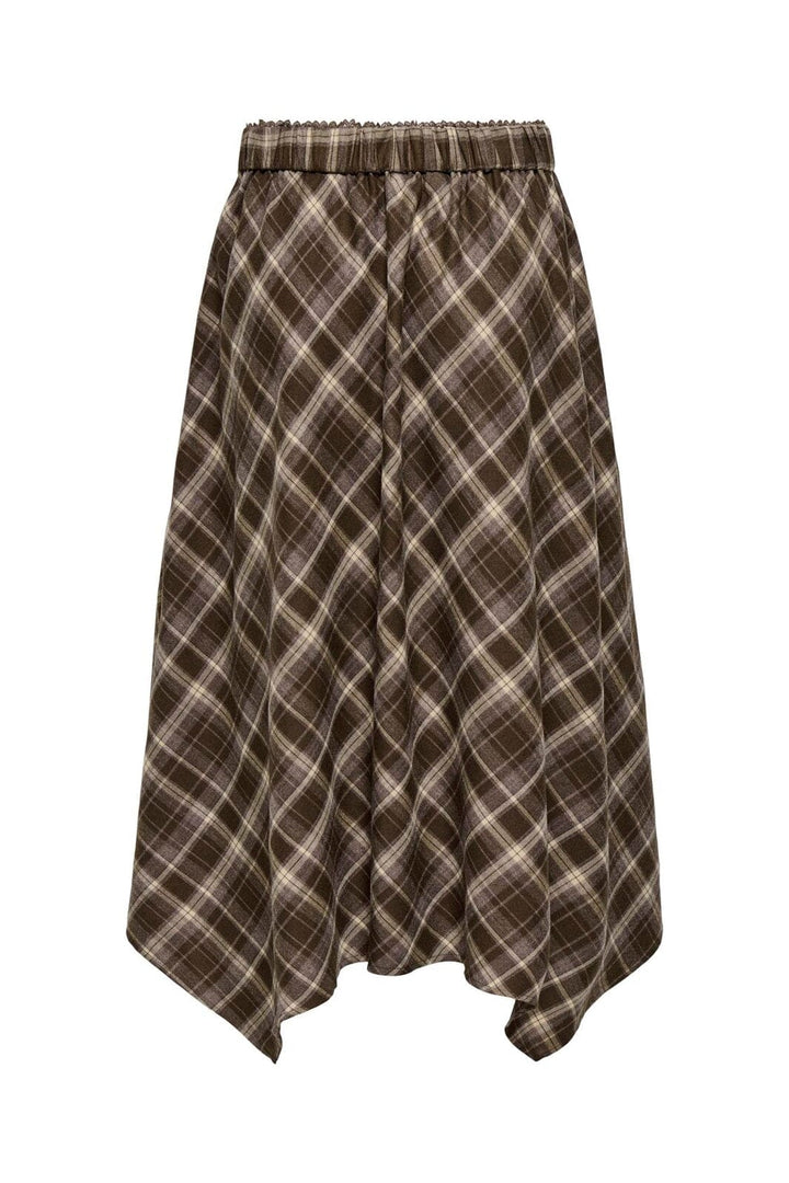 Only - Onlguka Long Assy Check Skirt - 5099849 Slate Black Dark Checks