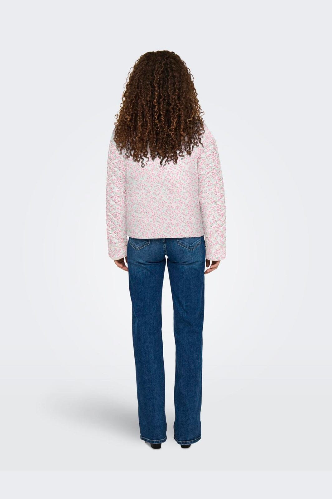 Only - Onlhallie Quilted Jacket - 4983148 Cloud Dancer Pink Ditsy