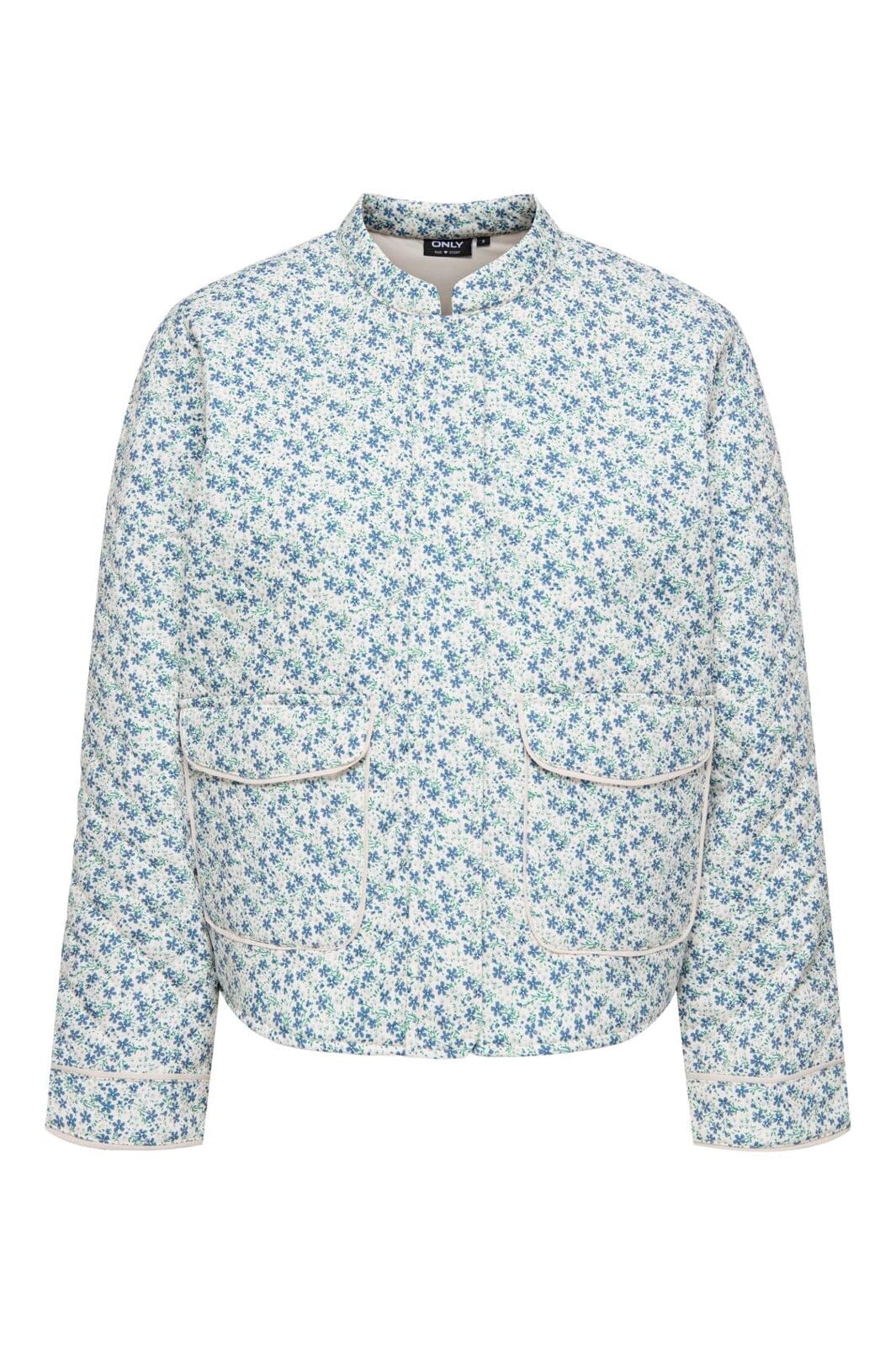 Only - Onlhallie Quilted Jacket - 4983149 Cloud Dancer Blue Ditsy