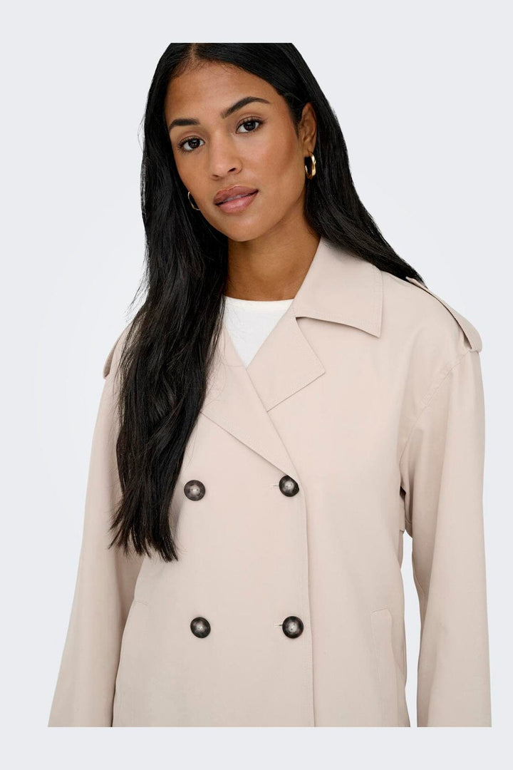 Only - Onlhannah Short Life Trenchcoat - 4982094 Humus