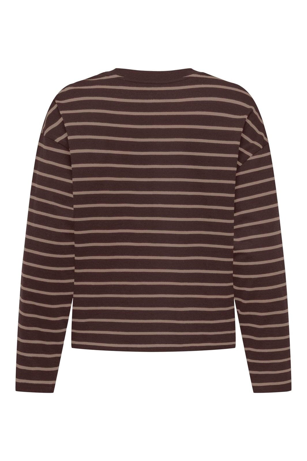Only - Onlhappy L/S O-Neck Stripe Tee - 5135939 Coffee Bean Taupe Gray Lena