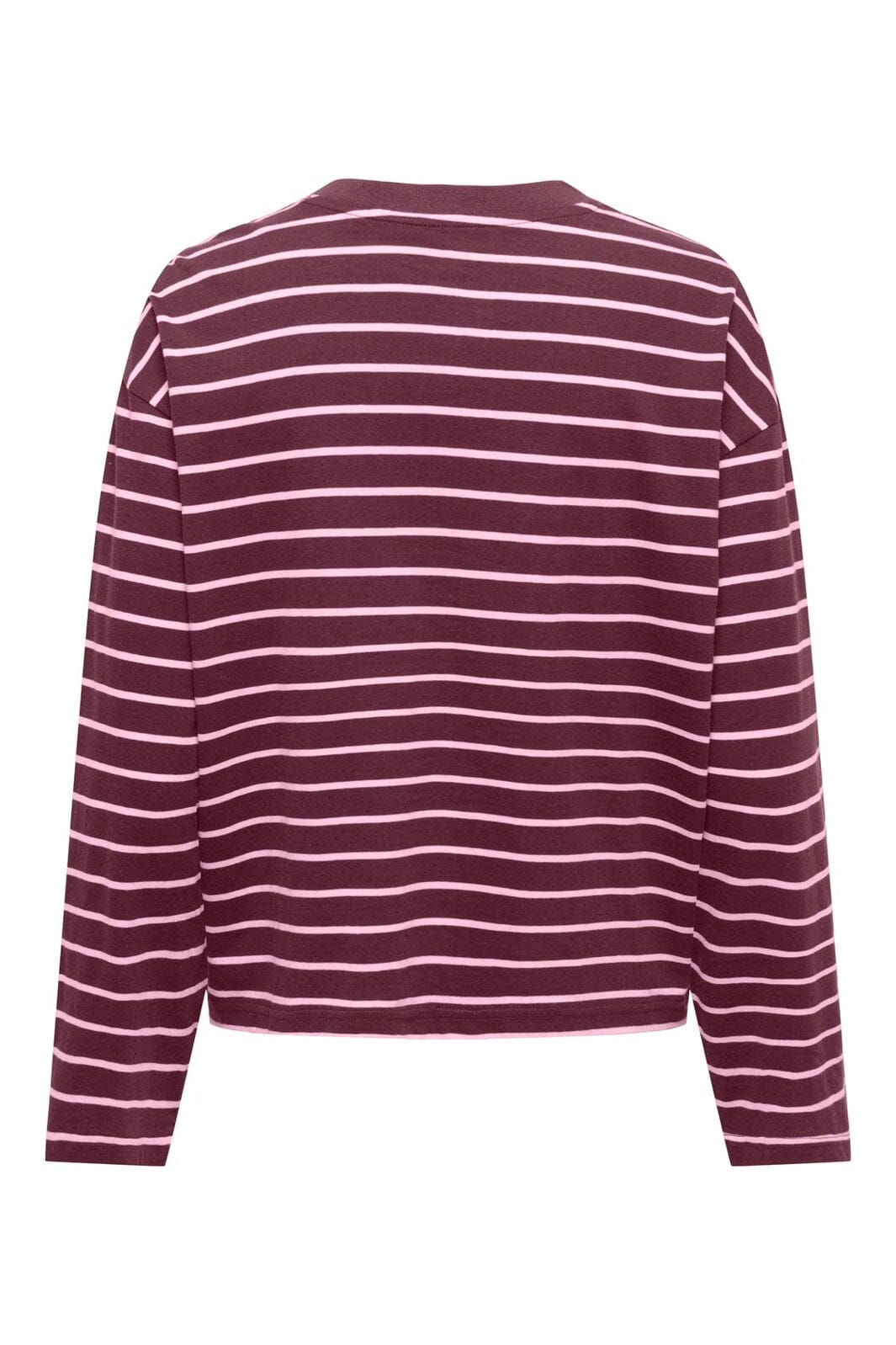 Only - Onlhappy L/S O-Neck Stripe Tee - 5233659 Fig Lady Pink (Lena)