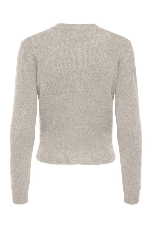 Only - Onlhavanna Ls Button Cardigan Knt - 4932226 Pumice Stone Melange/Bling Button