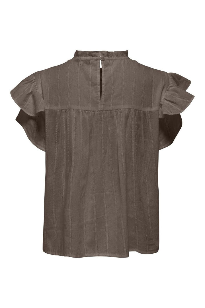 Only - Onlheike S/L Frill O-Neck Top - 4933637 Morel