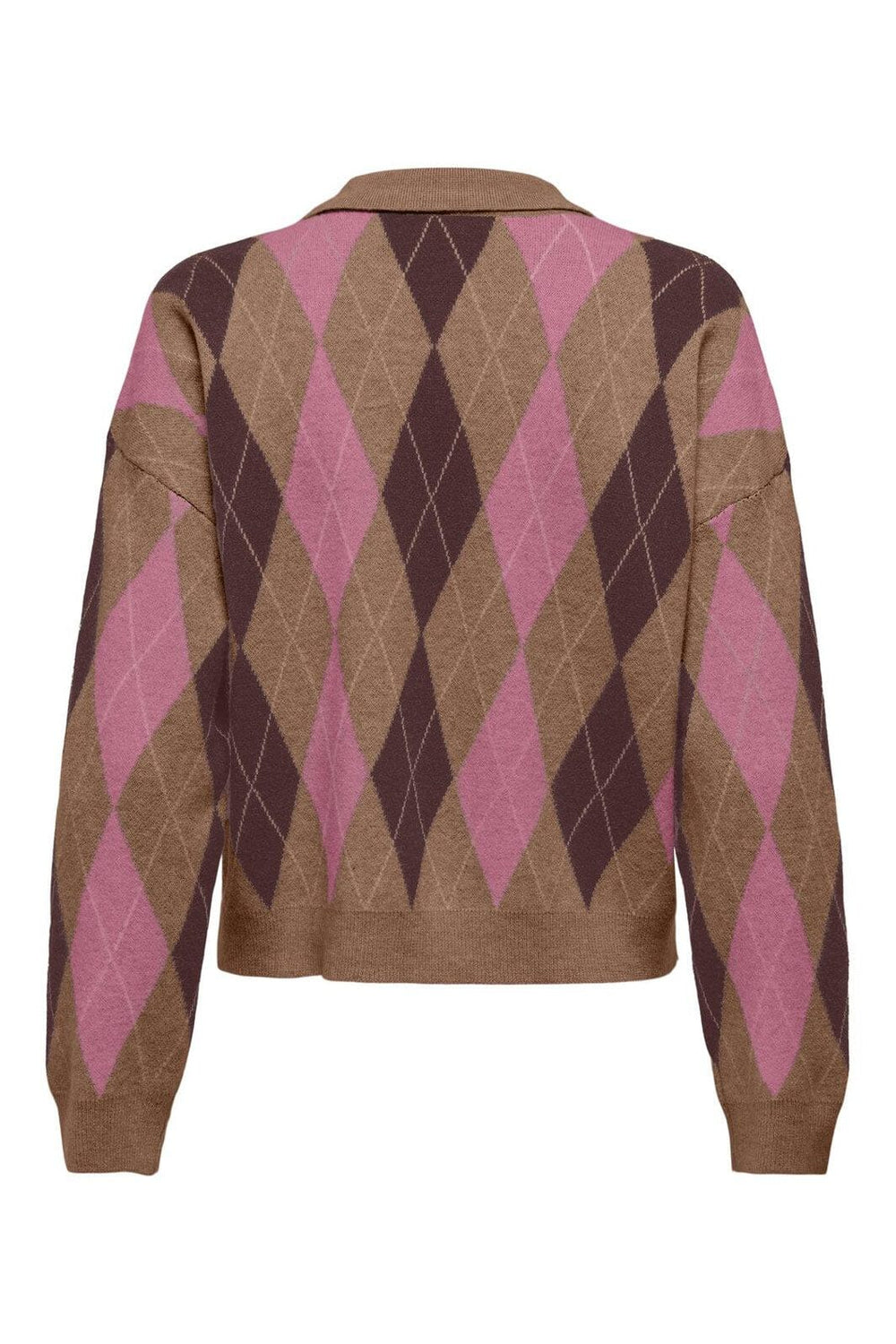 Only - Onlibi Ls Check Polo Cc Knt - 4961968 Toasted Coconut Mel/Decadent/Carmine Mel/Babys/Dtm B