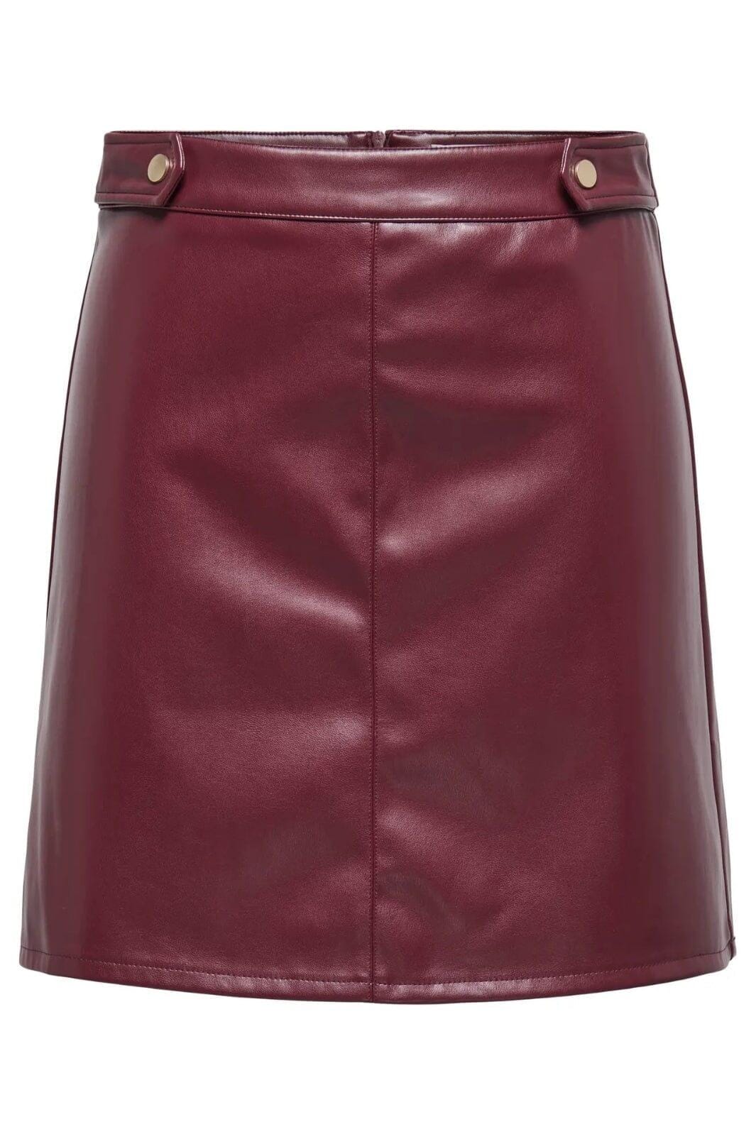 Only - Onlisabel Faux Leather Skirt - 4803428 Tawny Port Nederdele 