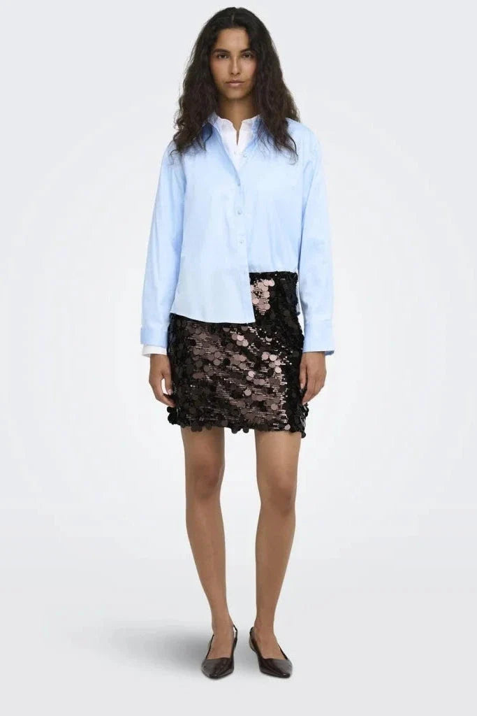 Only - Onljadel Sequins Skirt - 5158132 Coffee Bean W. Coffee Bean Sequins Nederdele 