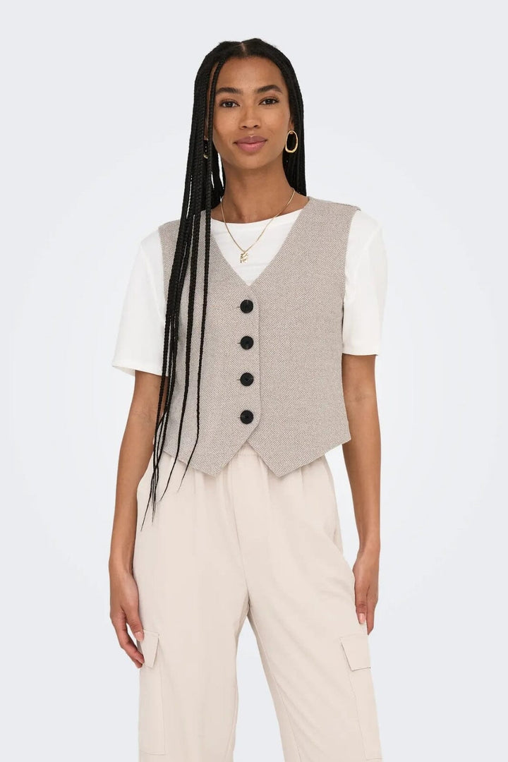 Only - Onljayla S/L Waistcoat - 4772421 Pumice Stone Melange