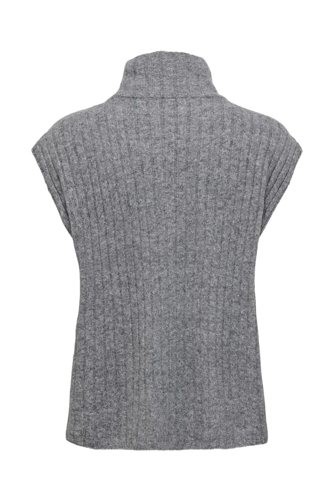 Only - Onljeanett Life Sl Rib Highneck Knt - 4879359 Medium Grey Melange
