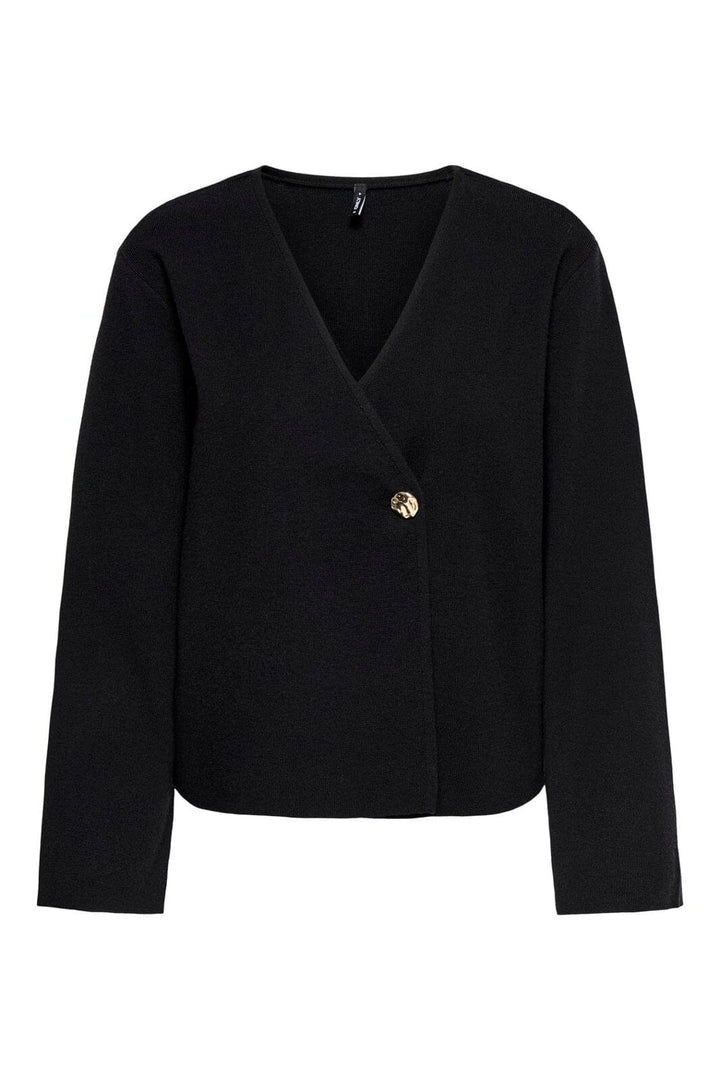 Only - Onljing Ls Vneck One Button Cardi Knt - 5088617 Black Gold Button