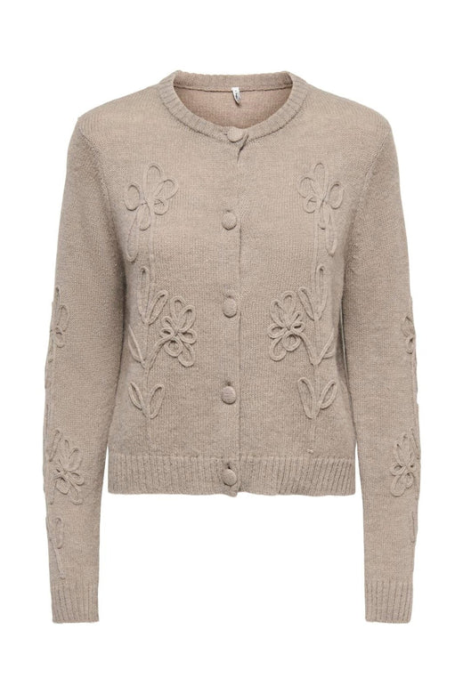Only - Onljoy Ls O-Ne Deco Button Cardi Knt - 5080704 Moon Rock Dtm String/Fbc Button