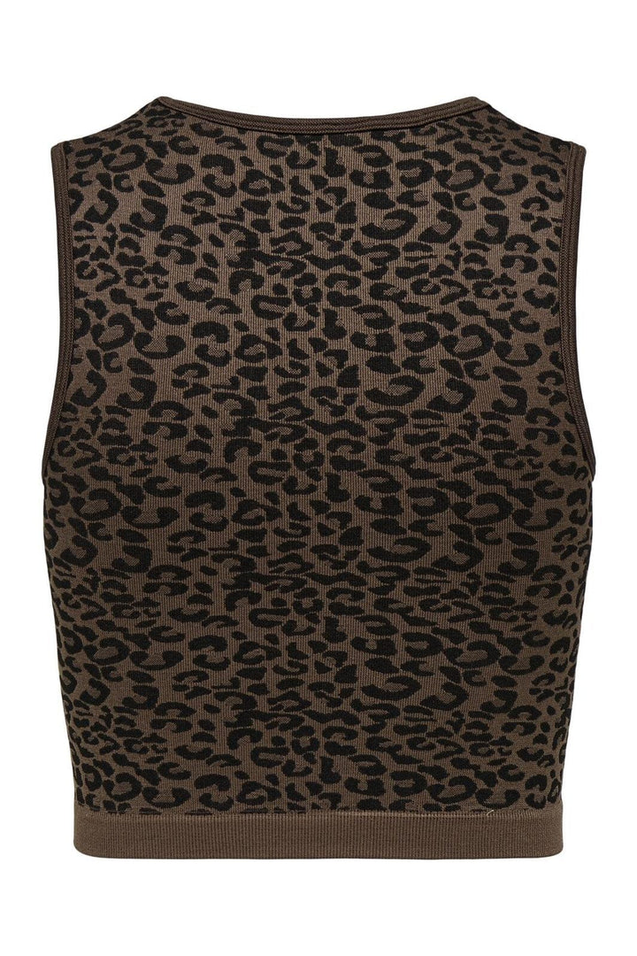 Only - Onljungle Seamless Animal Tank Top Acc - 4757835 Pinecone Leopard Pattern