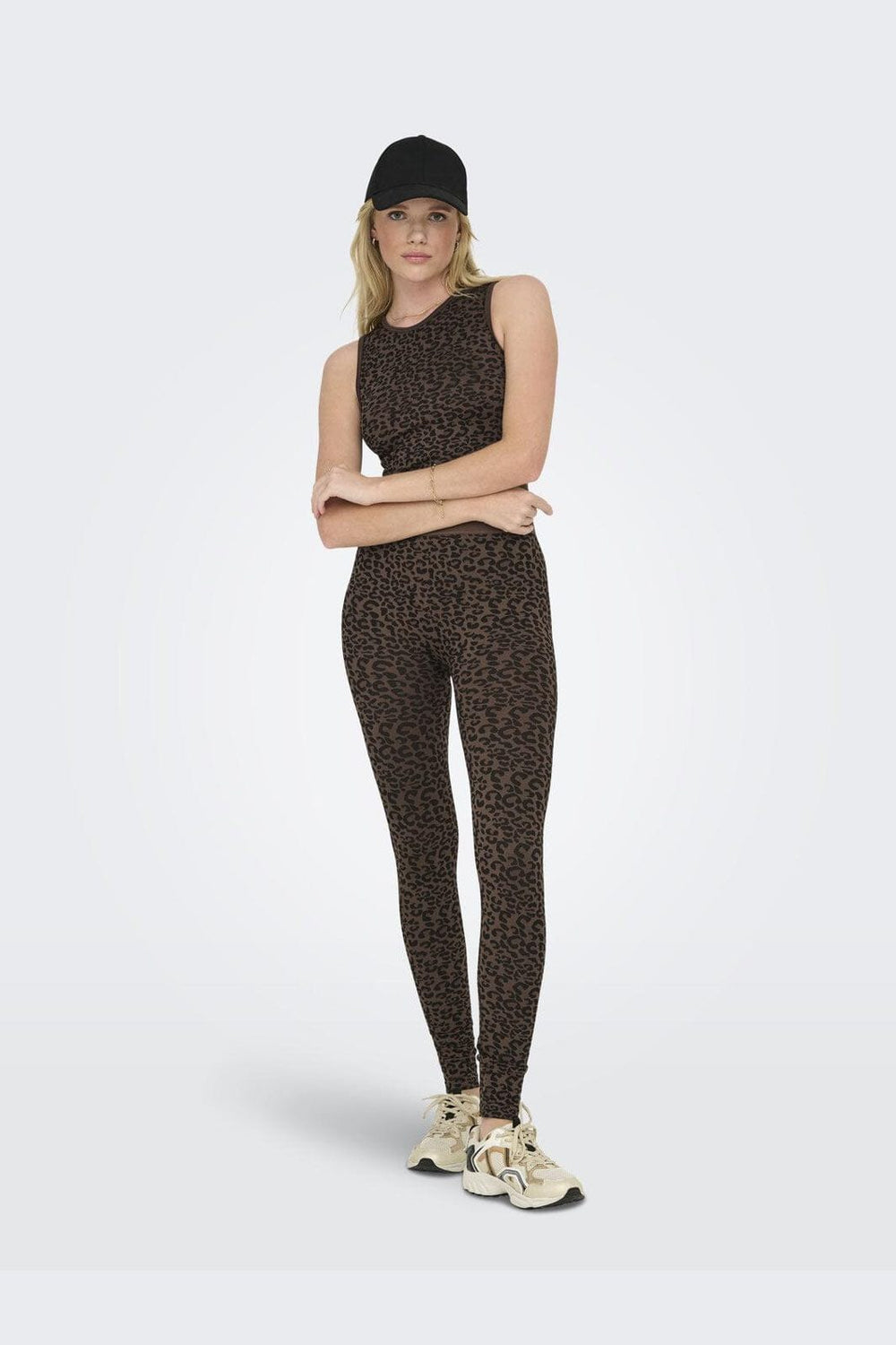 Only - Onljungle Seamless Animal Tank Top Acc - 4757835 Pinecone Leopard Pattern