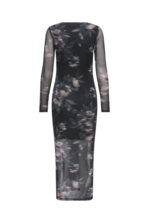 Only - Onlkaya Life Ls Midi Mesh Dress - 4850581 Twilight Mauve Diffused Floral