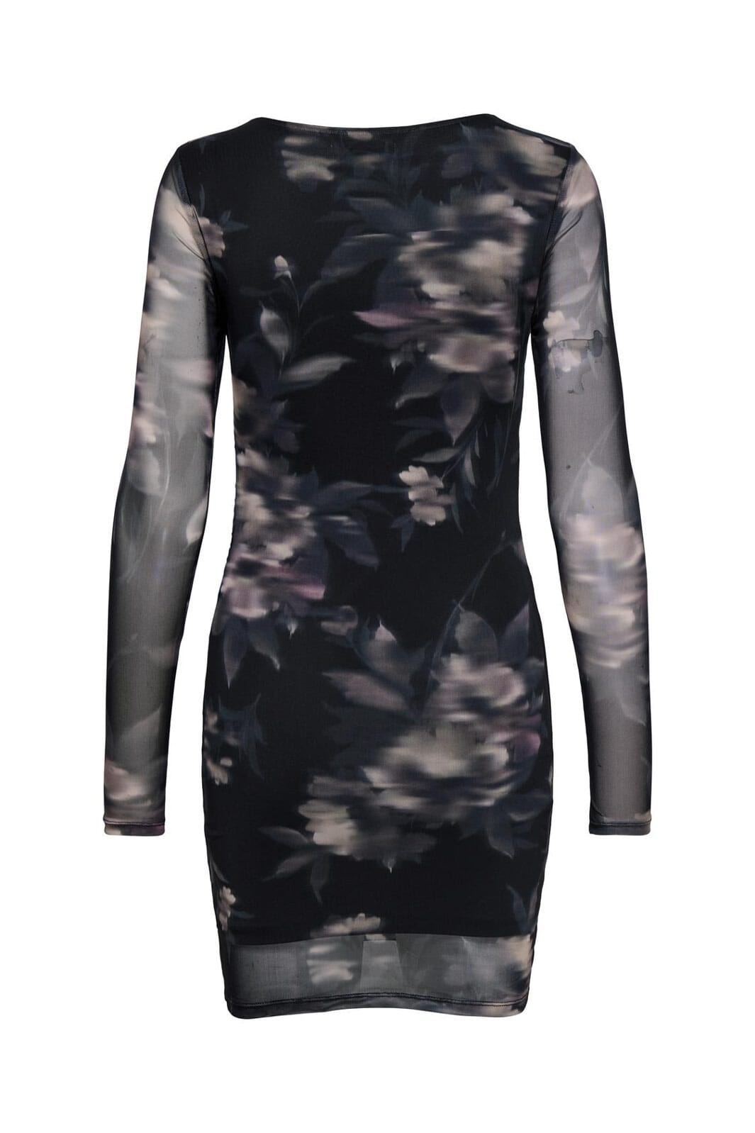 Only - Onlkaya Life Ls Ruching Mesh Dress - 4850580 Twilight Mauve Diffused Floral