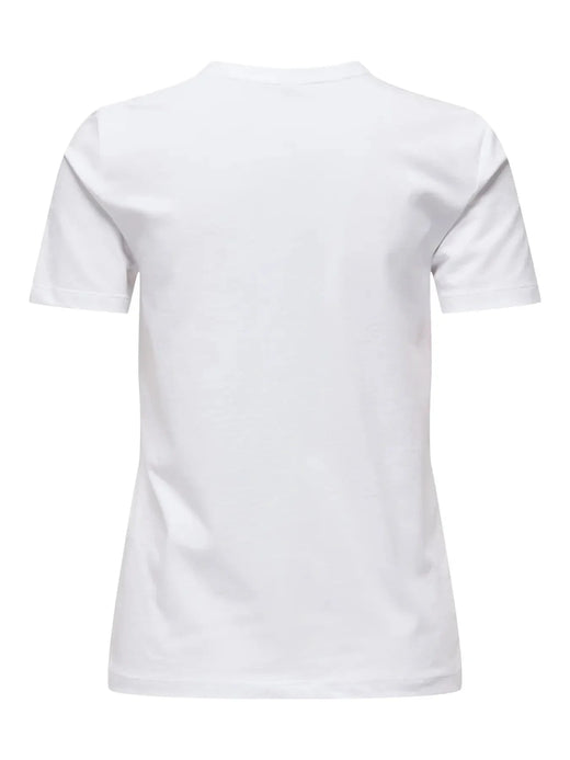 Only - Onlketty Life S/S O-Neck Top - 4947907 Bright White True Blue Flowers T-shirts 