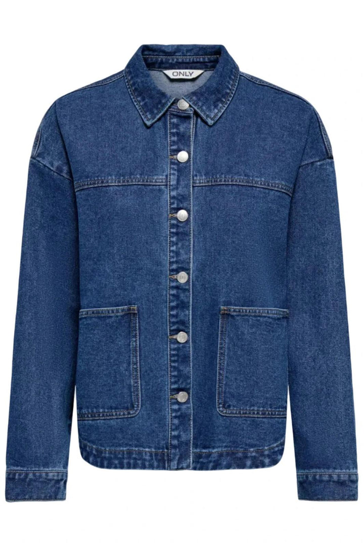 Only - Onllara Ls Shacket Gua - 5036779 Medium Blue Denim Jakker 