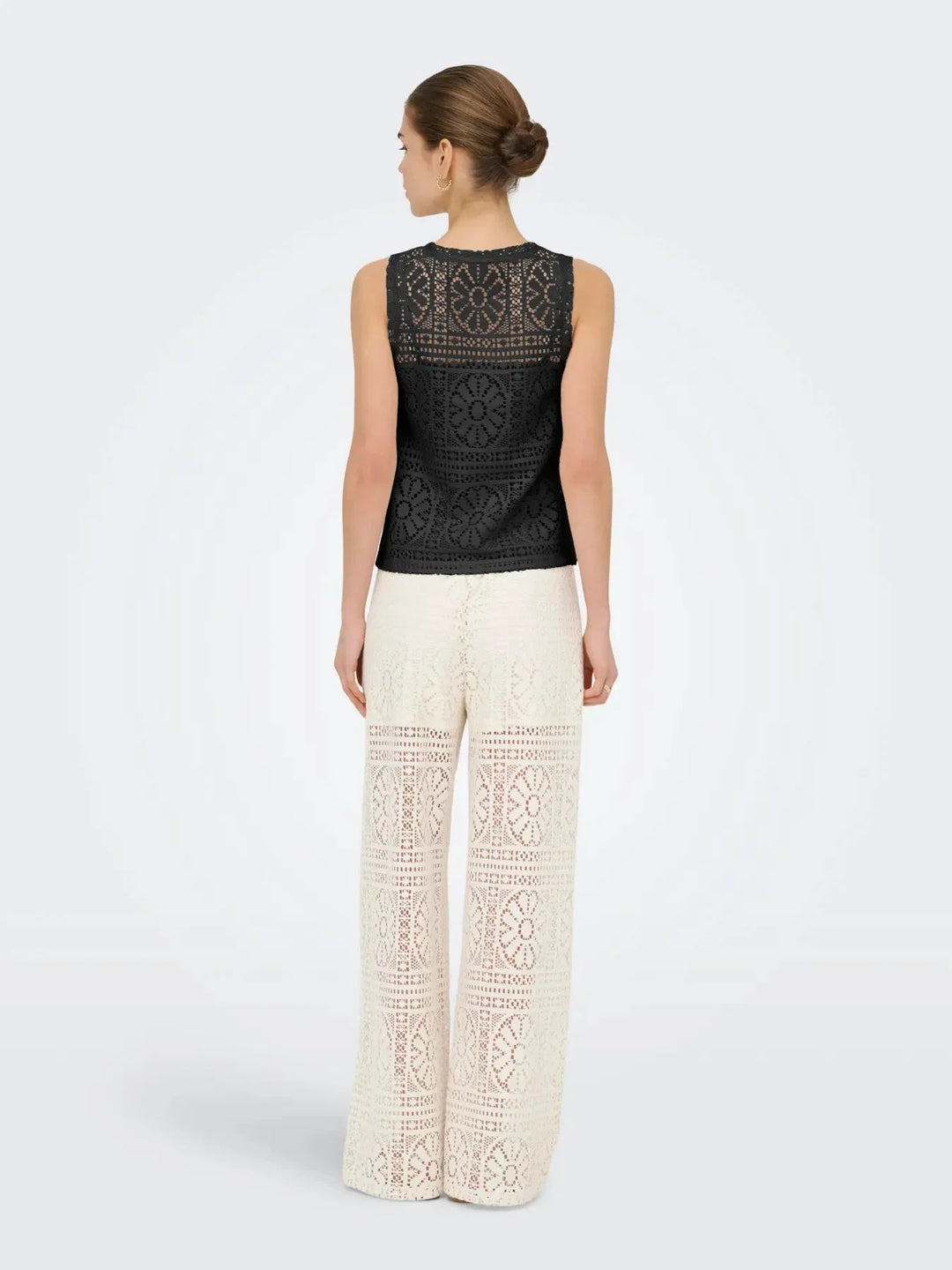 Only - Onllian Lace Tank Top - 5044905 Black Toppe 