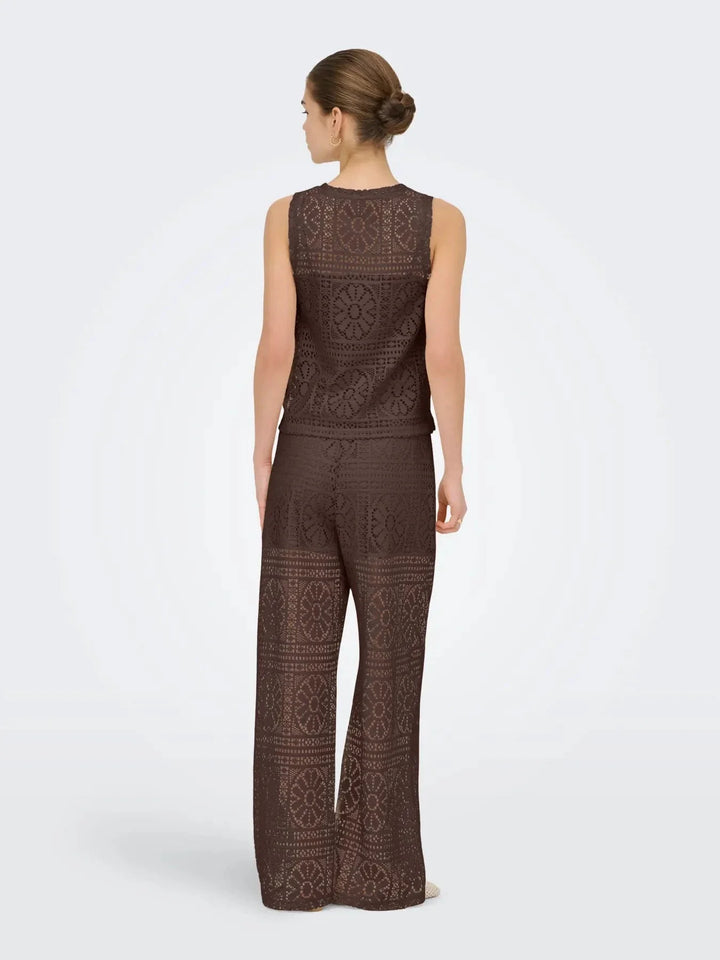 Only - Onllian Lace Wide Pants - 5045334 Shopping Bag Bukser 
