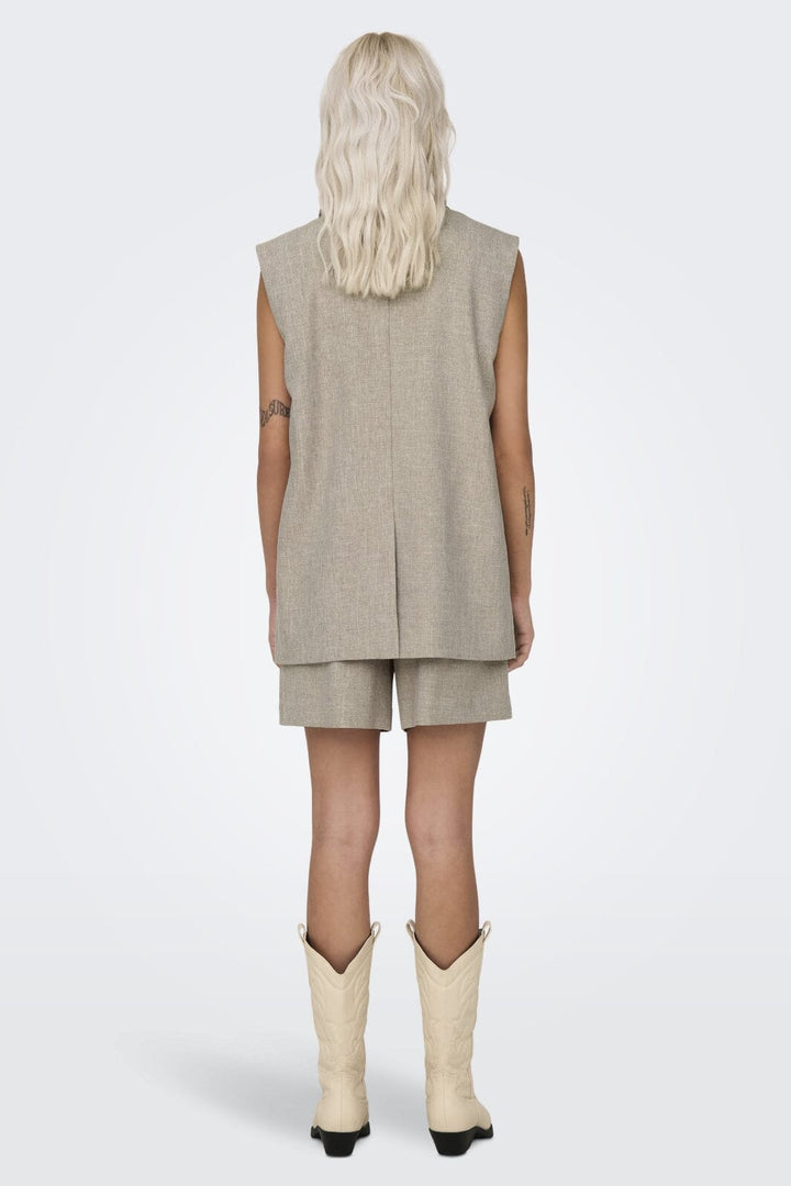 Only - Onllinda S/L Mel Oversize Waistcoat Tlr 15314265 - 4414878 - Fungi Melange