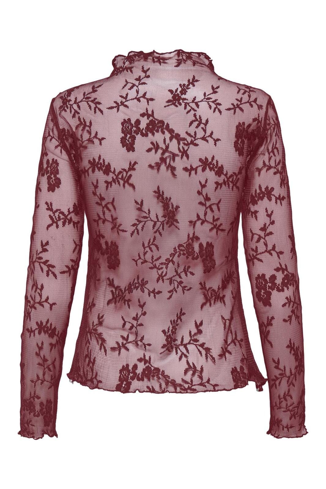 Only - Onllinley Ls Lace Top - 4765865 Cabernet