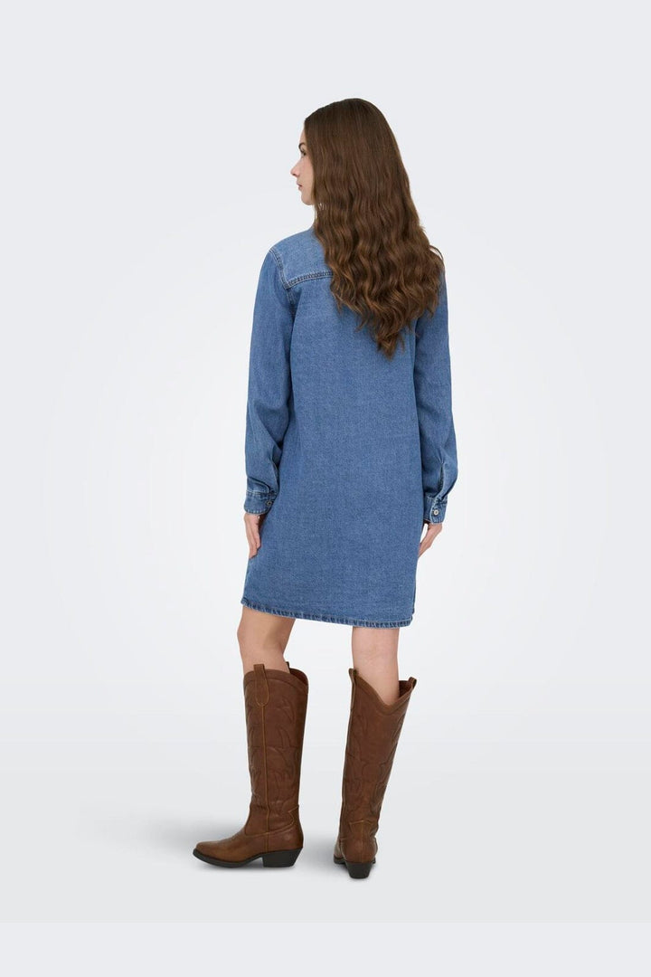 Only - Onllisa L/S Dress Gua - 4902964 Medium Blue Denim