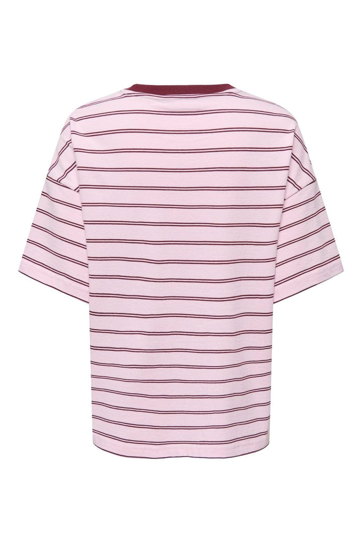 Only - Onllisa Stripe S/S Top - 5190510 Pink Lady Windsor Winde Stripes