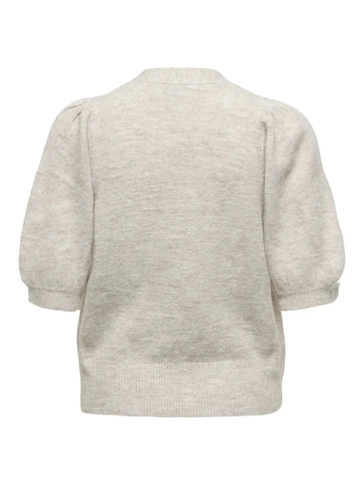 Only - Onlliva V-Neck S/S Cardigan Knt - 4975689 Pumice Stone Melange Cardigans 
