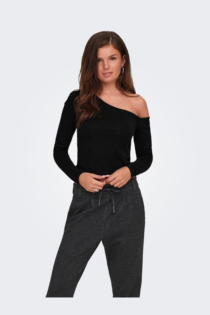 Only - Onllive Love Life L/S Oneshoulder Topjrs - 4710675 Black
