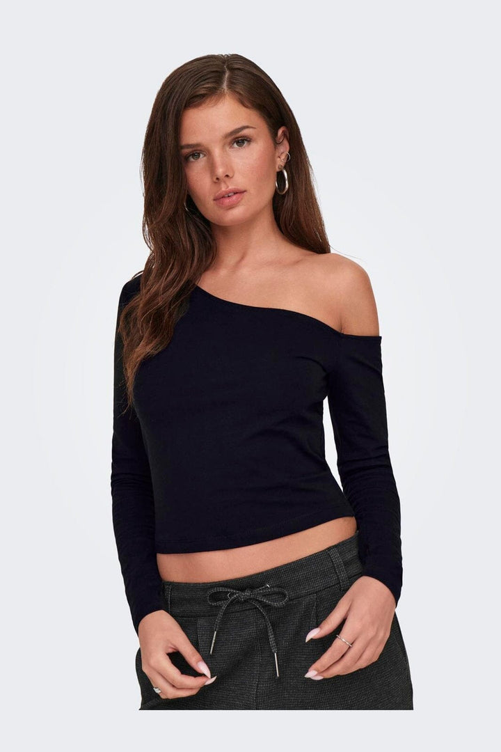Only - Onllive Love Life L/S Oneshoulder Topjrs - 4710675 Black