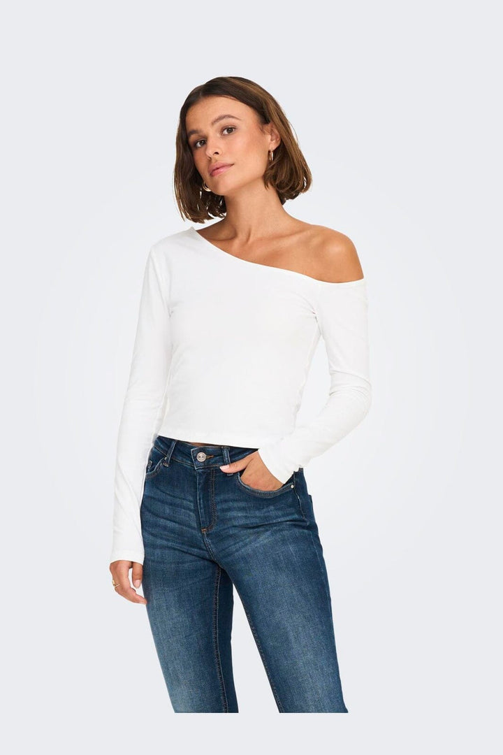 Only - Onllive Love Life L/S Oneshoulder Topjrs - 4710676 White