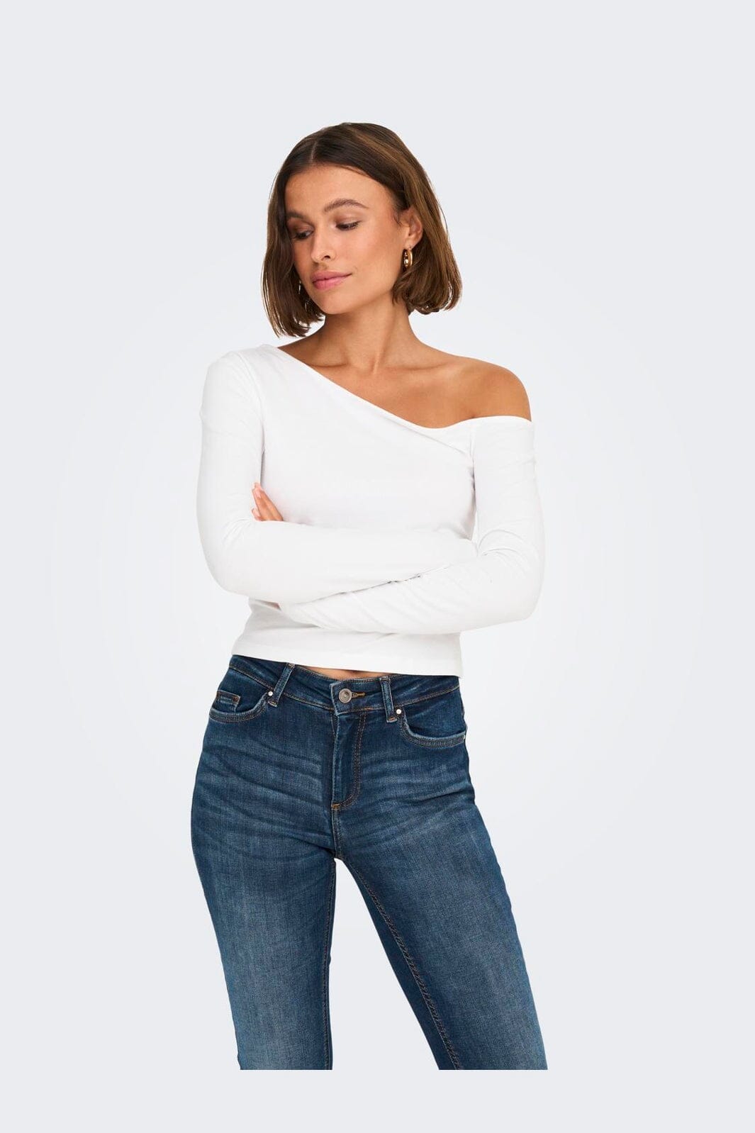 Only - Onllive Love Life L/S Oneshoulder Topjrs - 4710676 White