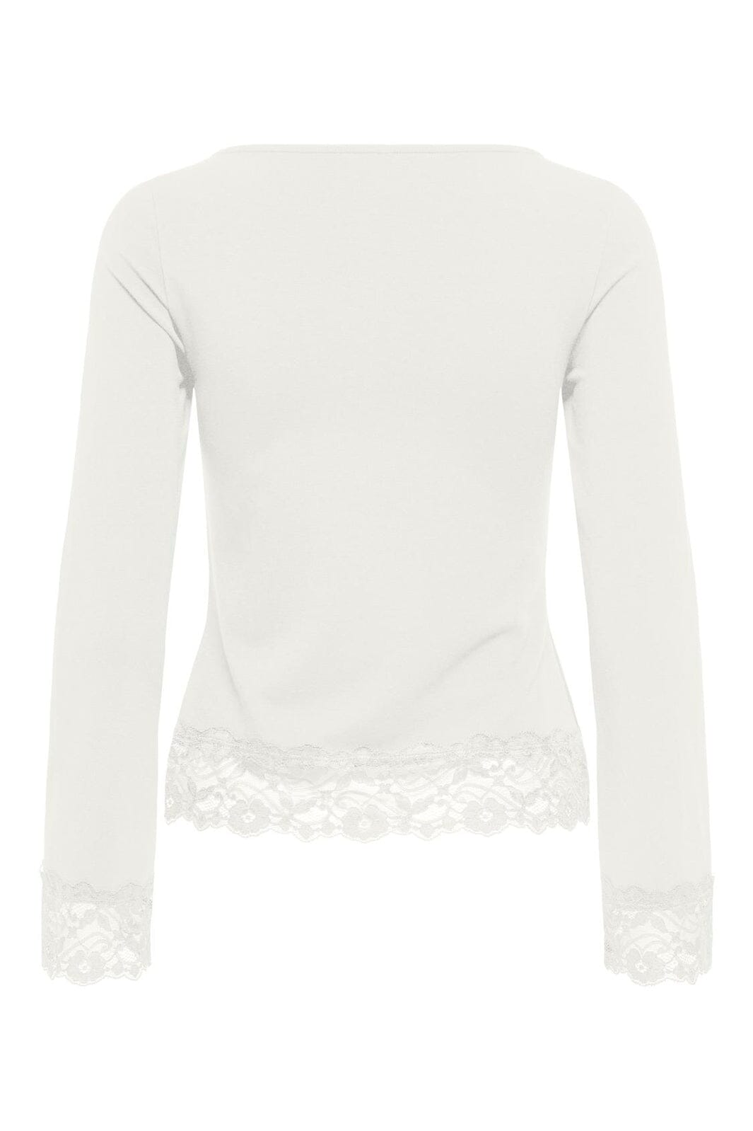 Only - Onllive Love L/S O-Neck Lace Top - 5130879 Cloud Dancer Dtm Lace