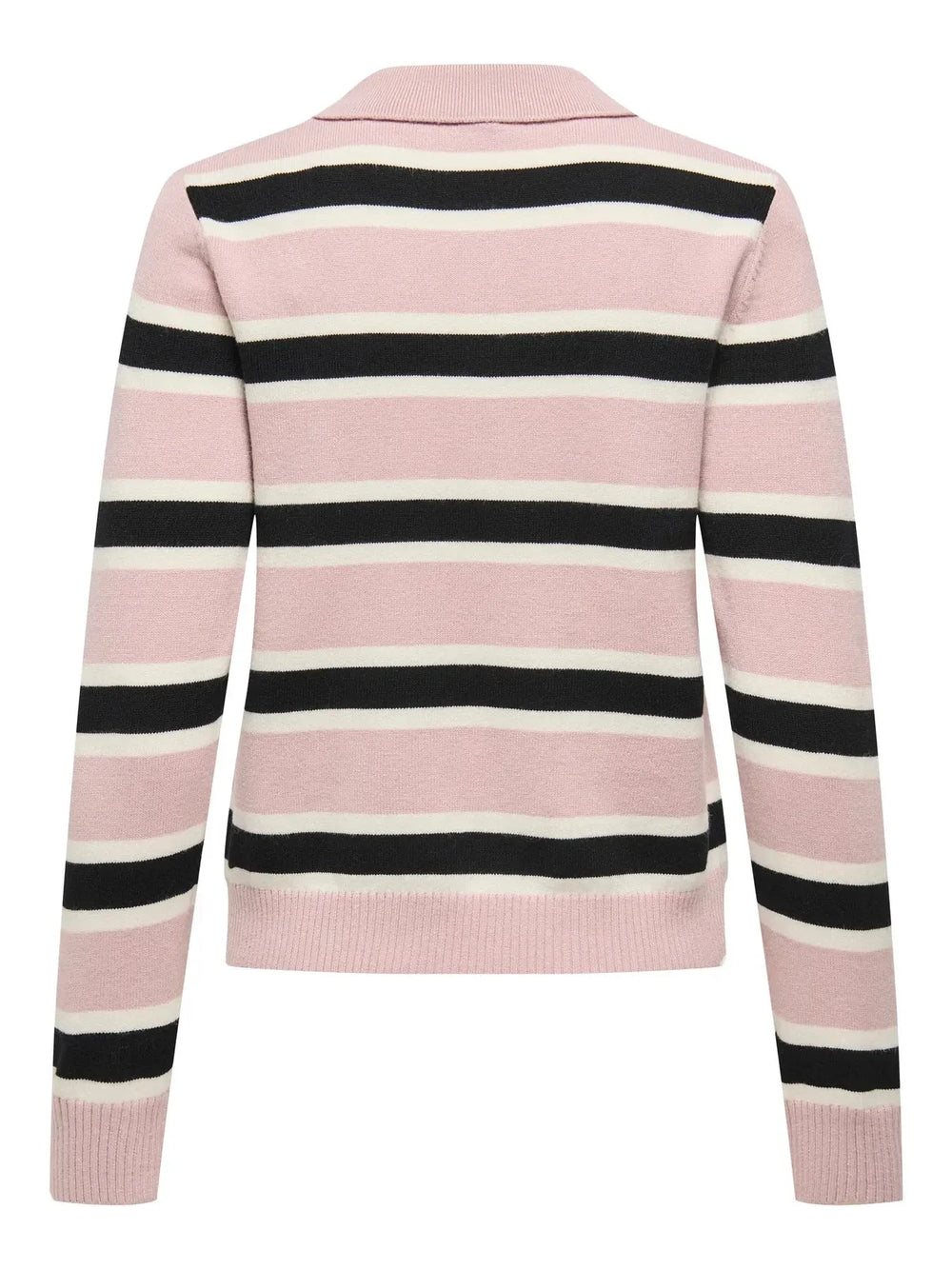 Only - Onllondon Ls Stripe Polo Cc Knt - 4947496 Burnished Lilac Babys Breath/Black/Dtm Button Strikbluser 