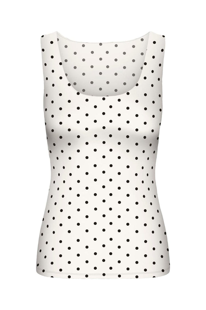 Only - Onllone 2-Way S/L Top - 5083276 Cloud Dancer Small Black Dots
