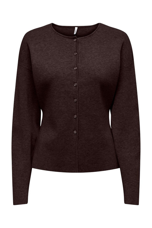 Only - Onllucy Ls O-Neck Cardigan Knt - 5081459 Chocolate Torte Dtm Buttons
