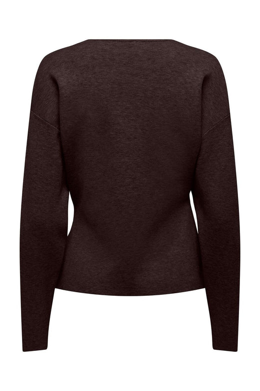 Only - Onllucy Ls O-Neck Cardigan Knt - 5081459 Chocolate Torte Dtm Buttons